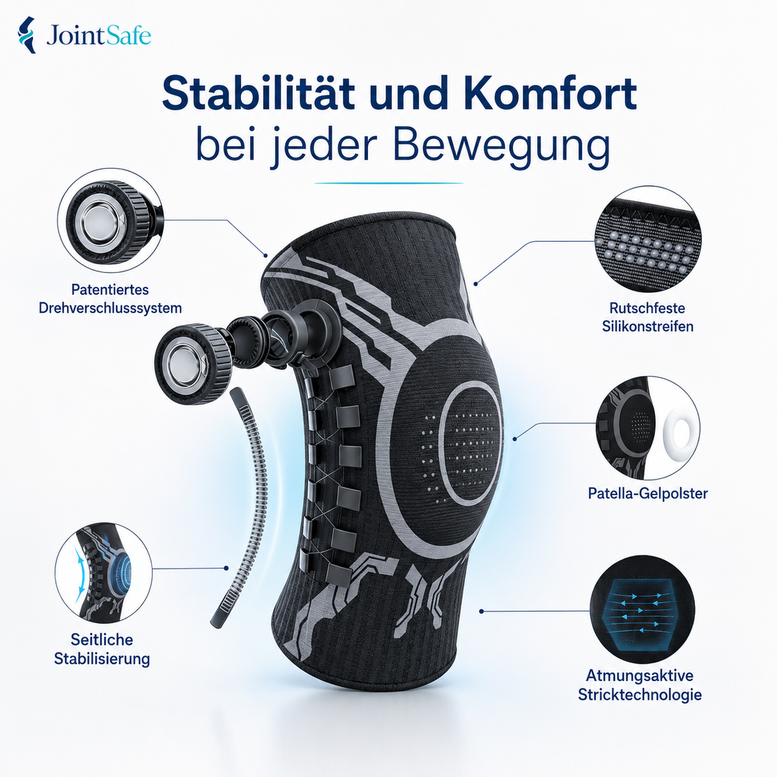 Funktionsdetails der JointSafe Kniebandage