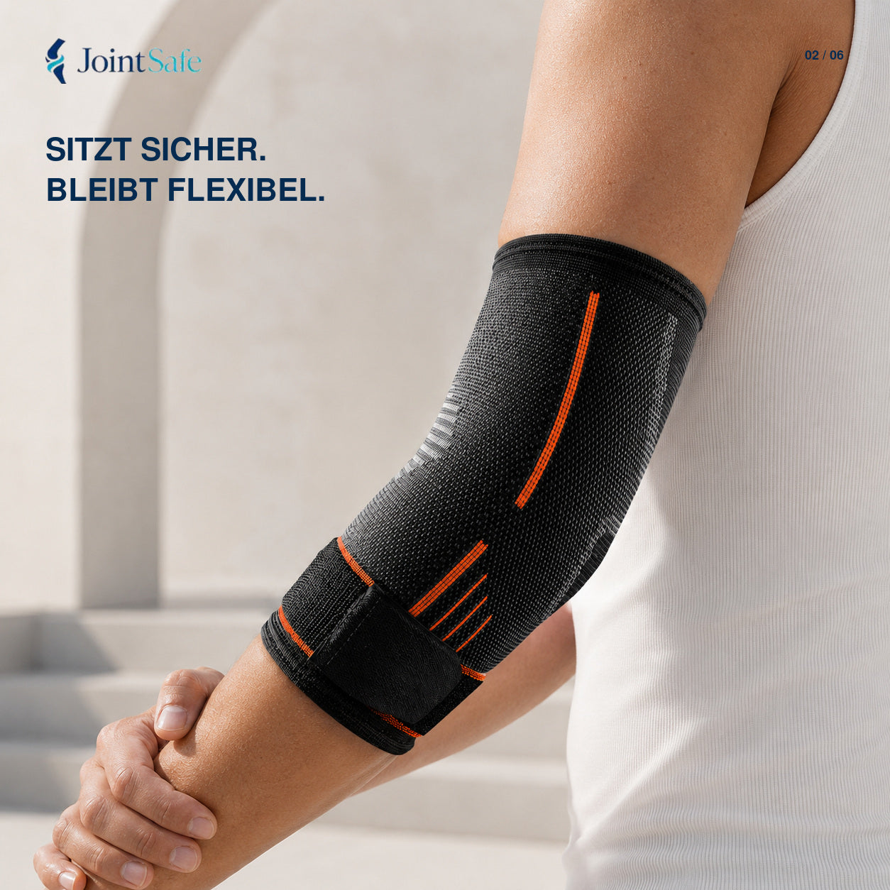 JointSafe Ellenbogenbandage in Bewegung
