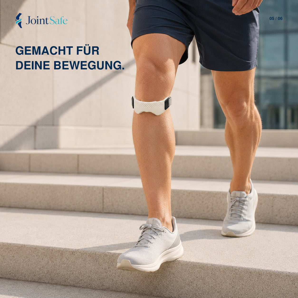 JointSafe Patellagurt beim Treppenlaufen
